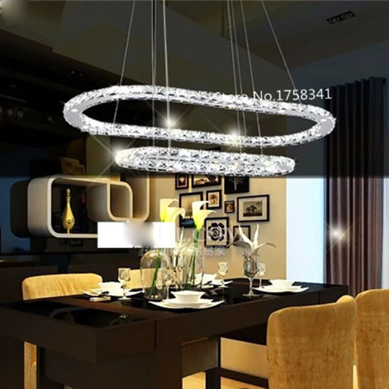 ثريا كريستالية إبداعية حديثة لغرفة المعيشة ، مصباح معلق LED ، جو راقي ، فولاذ مقاوم للصدأ ، مبهمة