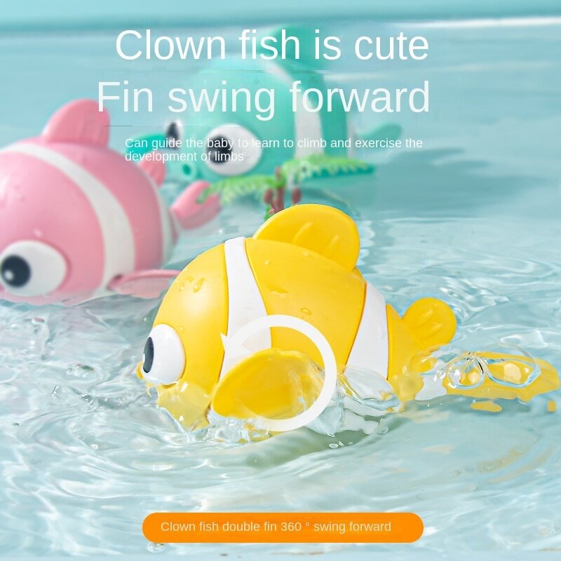 لطيف السباحة الأسماك حمام اللعب للأطفال الصغار ، الكرتون الحيوان ، العائمة يختتم اللعب ، لعبة المياه ، الكلاسيكية عقارب الساعة