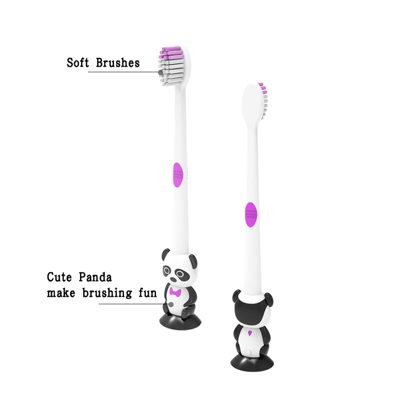 فرشاة أسنان للأطفال شعيرات ناعمة جميلة الباندا فرشاة أسنان لينة الأطفال فرشاة الأسنان
