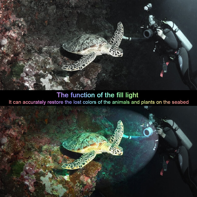 شعلة غوص تحت الماء ، مصباح يدوي للغوص ، مصباح مقاوم للماء IPX8 بزاوية شعاع درجة ، 100 لومن