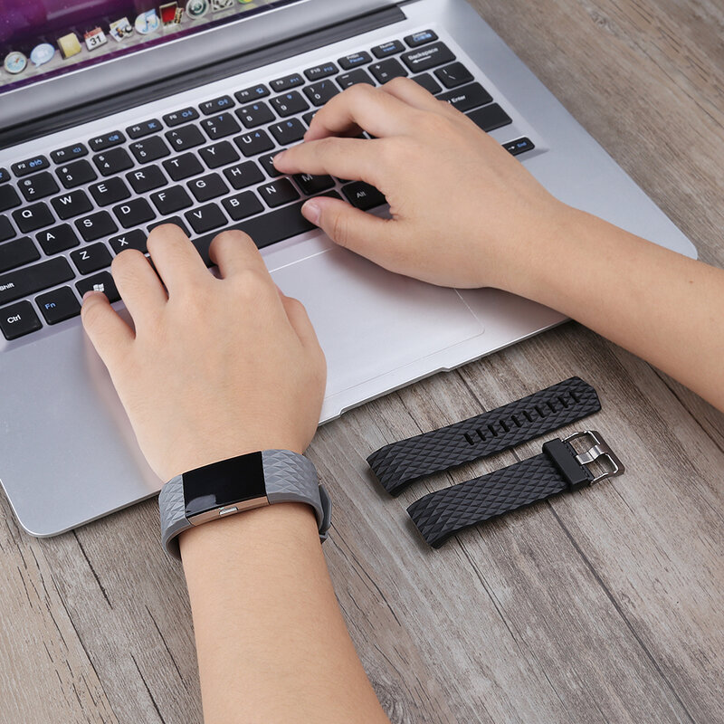 سيليكون سوار للساعة ل Fitbit تهمة 2 الفرقة معصمه سوار ساعة ذكية حزام لينة سوار ساعة من البولي يوريثان ل Fitbit تهمة 2