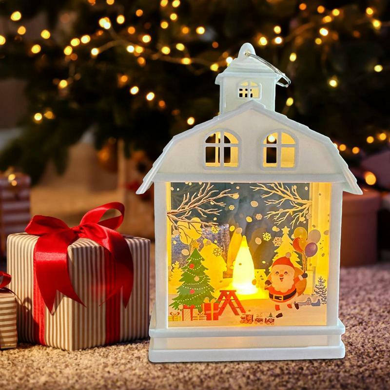 خمر LED عيد الميلاد ضوء الليل ، الأيائل ، ثلج ، سانتا فانوس ، نويل ، شجرة عيد الميلاد قلادة ، عيد الميلاد ديكور المنزل هدية للطفل