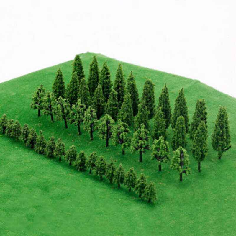 نموذج شجرة مصغرة للأطفال ، بلاستيك صناعي ، مشهد ، سكة حديدية ، ديكور ، بناء ، مناظر طبيعية صغيرة ، ألعاب ، 50 روض