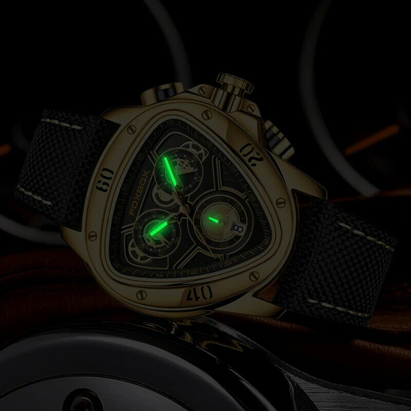 2023 LIGE الأصلي ساعة ذهبية للرجال العلامة التجارية الفاخرة العسكرية جلدية كبيرة الذهب كرونوغراف الذكور ساعات المعصم Relogio Masculino