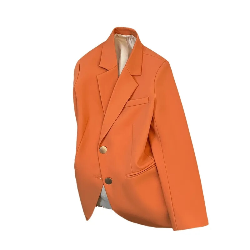 بدلة سترة برتقالية للنساء ، تصميم راقي ، شارع مقلي ، سترة سيدة شعبية ، جديد ، ربيع والخريف ، 2022 ، هذا العام