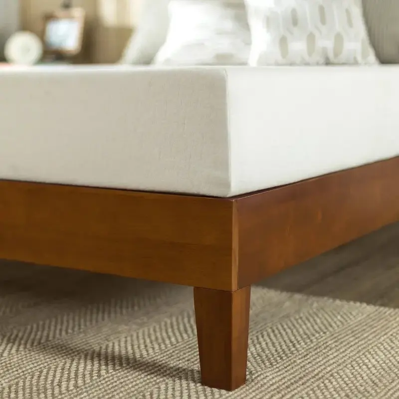 إطار سرير بمنصة خشبية فاخرة ، إطار سرير مزدوج الحجم