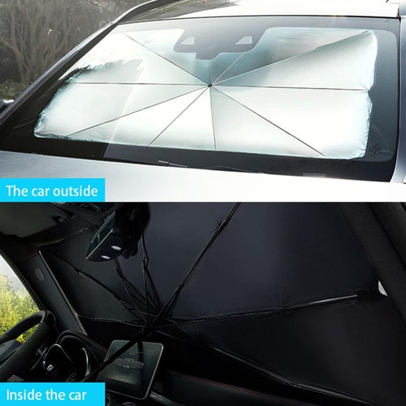 مظلة قابلة للطي للزجاج الأمامي للسيارة ، نافذة أمامية مغطاة بمظلة شمسية