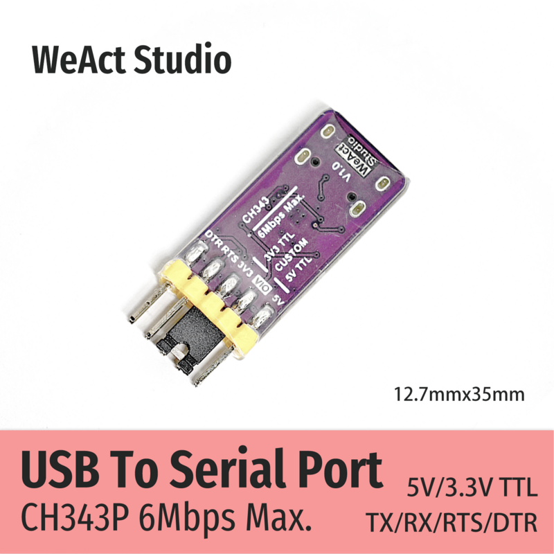 WeAct-وحدة USB إلى المسلسل/TTL UART ، CH343P ، CH343 ، 3.3 فولت ، 5 فولت ، التبديل بدلاً من ذلك ، CH340