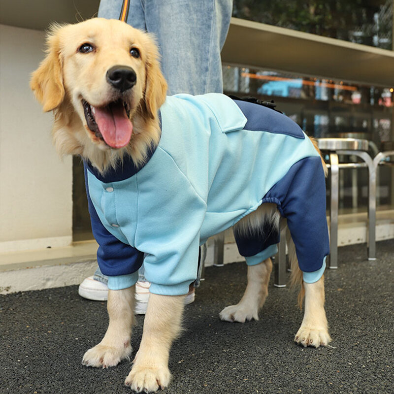 هوبيت كلب رياضي سترة أربعة أقدام ملابس للكلاب لابرادور المسترد الذهبي المسترد الخريف معطف الكلب الكبير مع سحاب دافئ