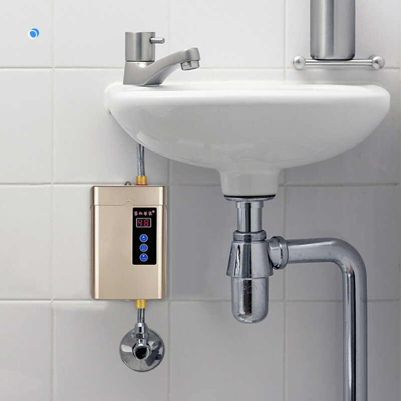 سخان مياه كهربائي فوري 110/220 فولت بدون خزان 3000 وات سخان مياه ذكي لحظية صغيرة لحمامات المطبخ