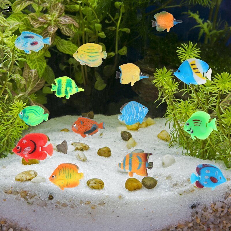مجموعة من لعبة الأسماك البلاستيكية ، 20 * ، أسماك مزيفة ، أسماك صغيرة ، أسماك متنوعة ، لحمام الأطفال