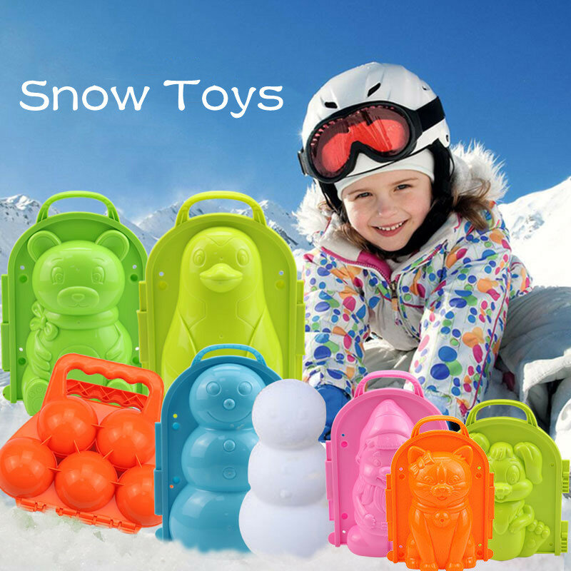 قالب الثلج صانع كرة الثلج كليب الثلج الرمل أداة أداة لعبة للأطفال أطفال في الهواء الطلق الشتاء سلامة الكرتون بطة متعة الرياضة