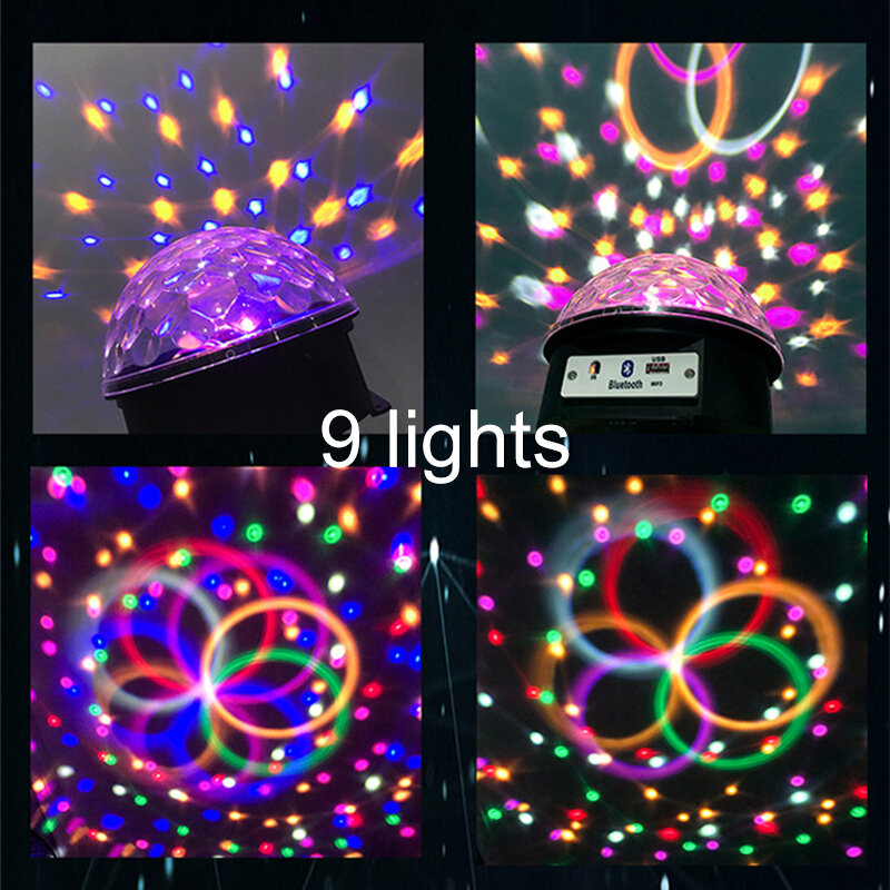 كرات إضاءة حفلات LED أضواء للمسرح الصوت المنشط الدورية ديسكو DJ المحيطة ضوء لعيد الميلاد الزفاف مصابيح حفلات الصوت