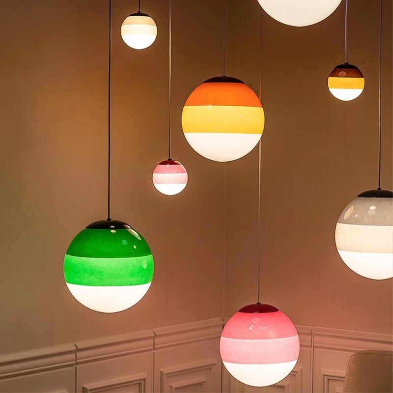 ثريا LED إبداعية ملونة من الزجاج ، مصباح متدلٍ فني حديث ، تركيبات للمطعم ، غرفة المعيشة ، غرفة النوم ، الفندق ، ديكور المنزل