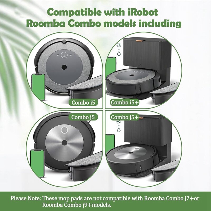 طقم استبدال بلاستيكي لـ Irobot Roomba Combo ، فرشاة جانبية رئيسية ، فلتر Hepa ، قماش ممسحة ، قطع غيار ، I5 ، I5 Plus ، J5 ، J5