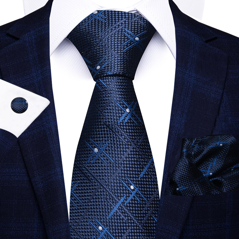 الحرير التعادل للرجال الفاخرة Hot البيع التعادل جيب Squares مجموعة أزرار أكمام ربطة العنق الملابس والاكسسوارات البولكا نقطة يوم التذكاري