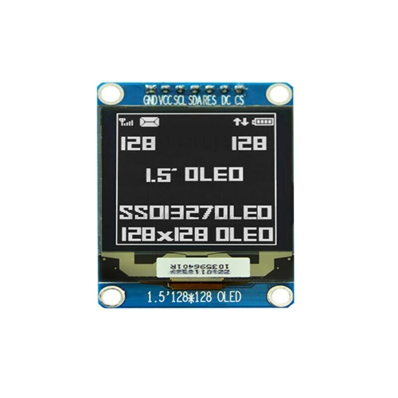 OLED وحدة المواد صورة ، 128x128P القرار SSD1327 IIC SPI PM 7 دبوس ، 1.5"