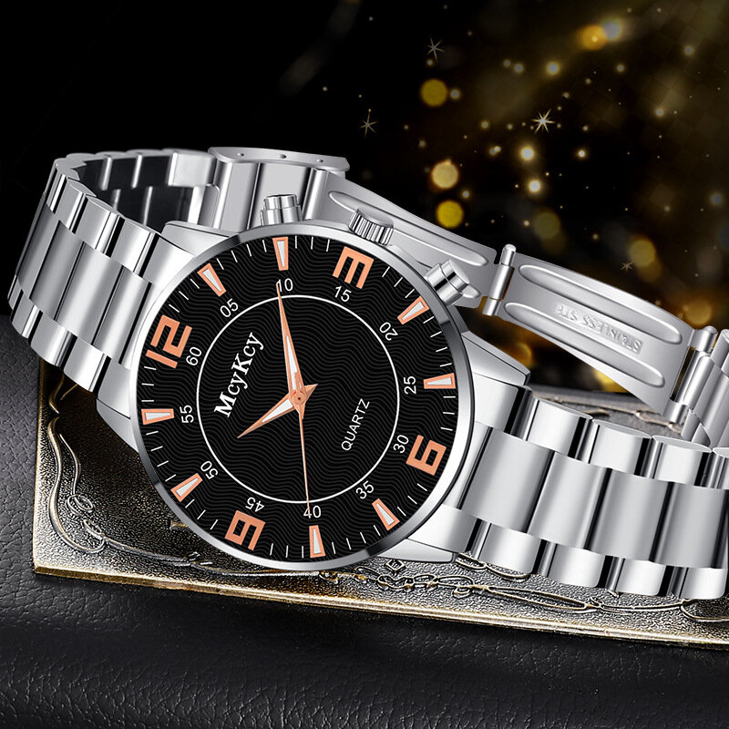 2022 Fashion Men's Stainless Steel Band Analog Quartz Wrist Watch
