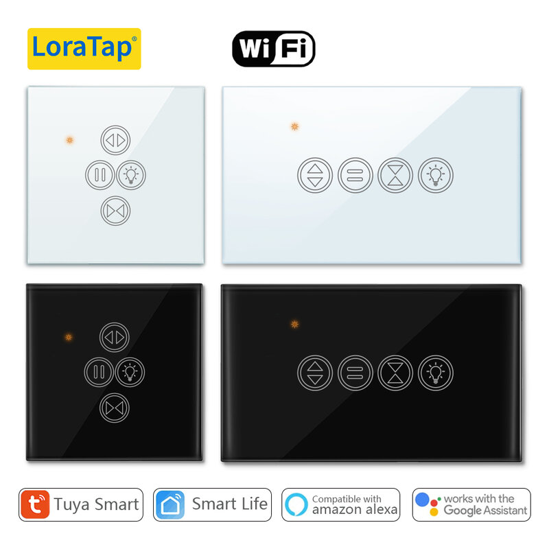 LoraTap Tuya الحياة الذكية واي فاي الأسطوانة مصراع الستار مفتاح الإضاءة للكهرباء بمحركات الستائر العمل ل أليكسا جوجل المنزل صوت