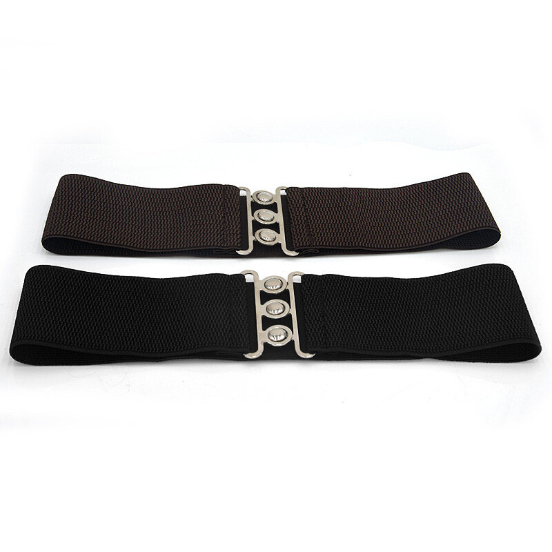 نساء سيدة موضة بسيطة واسعة خطاف معدني حزام مطاط تمتد حزام خصر حزام الخصر الكورية العصرية