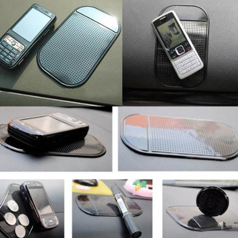 أسود سحري لوحة عدادات السيارة ، حصيرة مانعة للانزلاق ، هاتف خلوي ، 4 وسادة لزجة