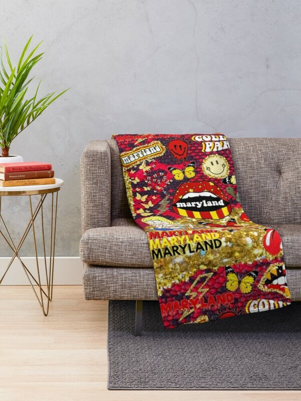 Maryland Collage Throw Blanket Thermal Blankets For Travel For Sofa Hair Blanket