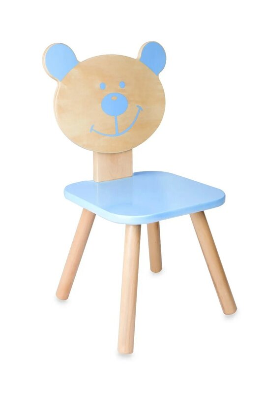 كرسي دب خشبي ، كرسي أزرق