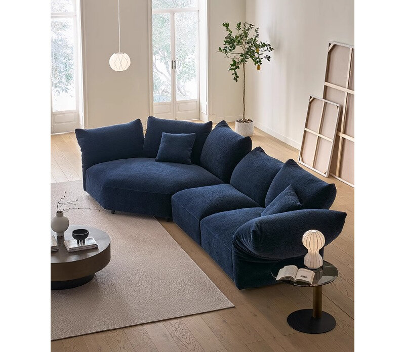 أريكة بتلات Qujia مخصصة ، غرفة معيشة بسيطة حديثة ، قماش برياح كريمي ، شقة بمقاس ، جديد ، 2023