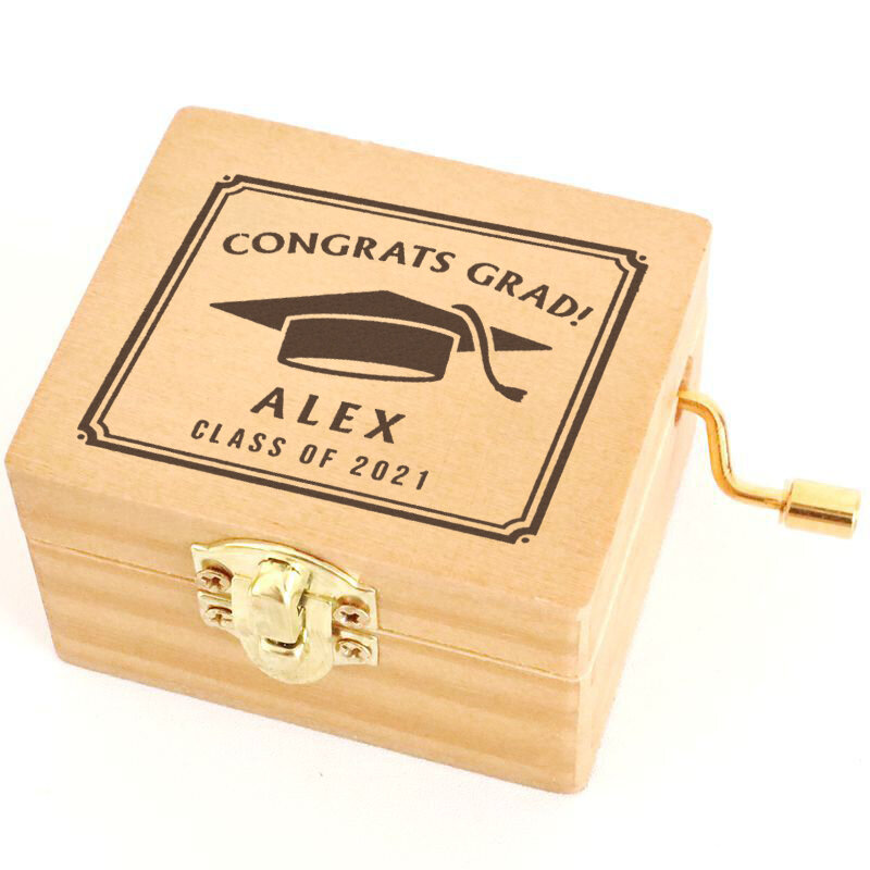 Music Box Graduation Music Box Music Available Custom Engraved Wood Gifts for Dad Music Box Personalized Wooden Gifts
