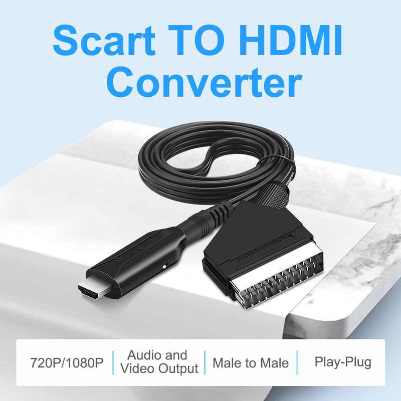 سكارت إلى hdmi متوافق محول الكابل محول الصوت الفيديو المهنية للتلفزيون HD DVD لعبة الملحقات