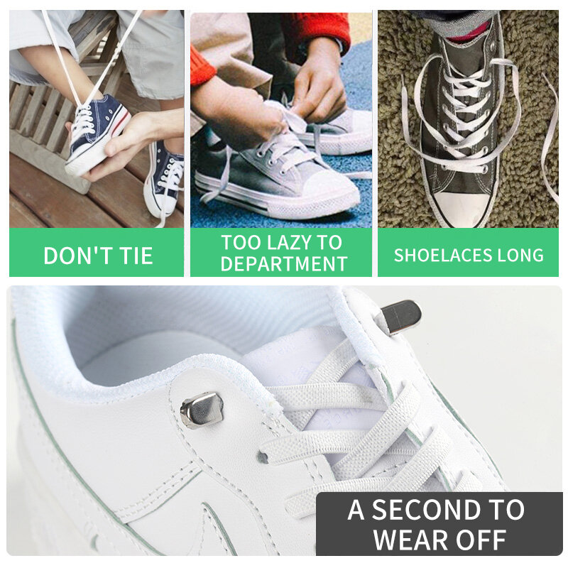 2 Pacs حذاء مرن الأربطة نصف دائرة لا التعادل أربطة الحذاء للأطفال والكبار أحذية رياضية رباط الحذاء السريع كسول قفل معدني الأربطة حذاء حبل