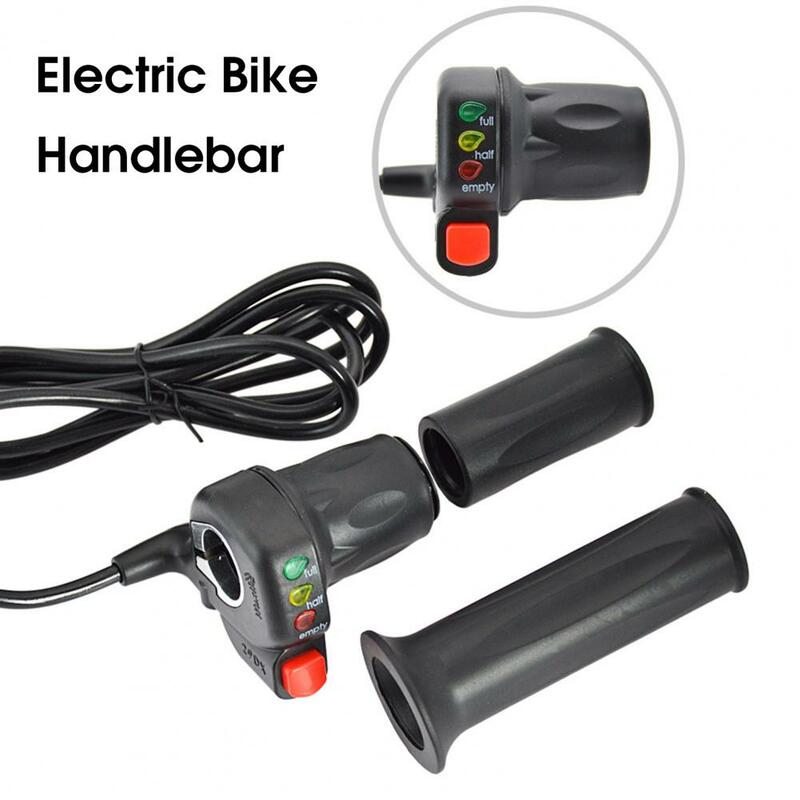 36/48V Electric Bike Throttle with Switch Power Display Self-locking Mountain Bike Speed Control Handle Bar Bike Accessories