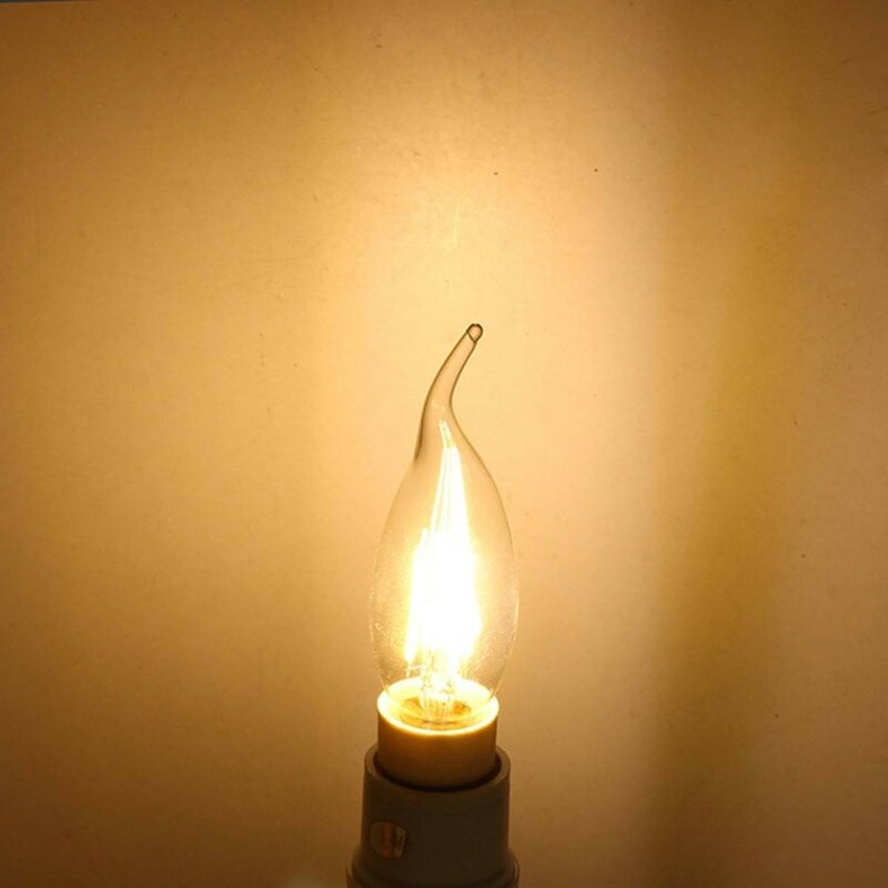 الرجعية خمر اديسون عكس الضوء LED خيوط مصابيح كهربائية ، E12 الأبيض الدافئ ، الكريستال ضوء استبدال ، 110 فولت ، 4 واط
