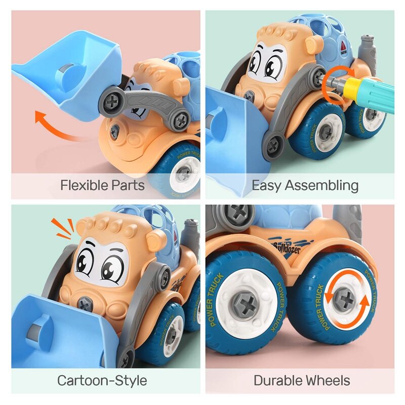 مجموعة تعليمية للتعلم الهندسي ، شاحنة إخراج ، مركبة بناء ، لعبة بناء الساق ، سيارة كرتون ، ديي