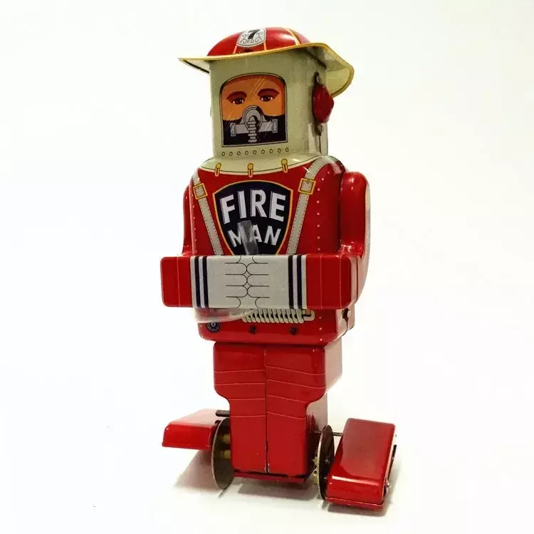 ريترو النار رجل لعبة معدنية للأطفال والكبار ، عقارب الساعة الميكانيكية ، شخصيات العمل ، نموذج ، رجل النار ، الفضاء ، مضحك ، هدية