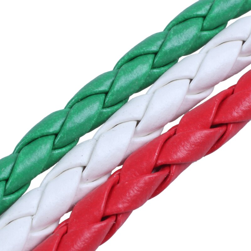 العلم الإيطالي الجلود الإسورة للرجال والنساء ، سوار المجوهرات ، سبيكة ، الأخضر ، الأبيض ، الأحمر ، 14 مللي متر العرض ، 21.5 سنتيمتر ، العرض