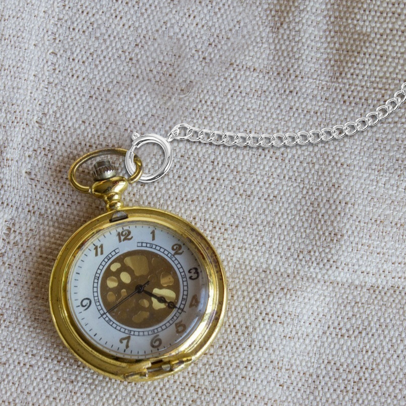 ساعات جيب معدنية مطلية للرجال ، سلسلة معلقة للمجوهرات ، اكسسوارات الملابس