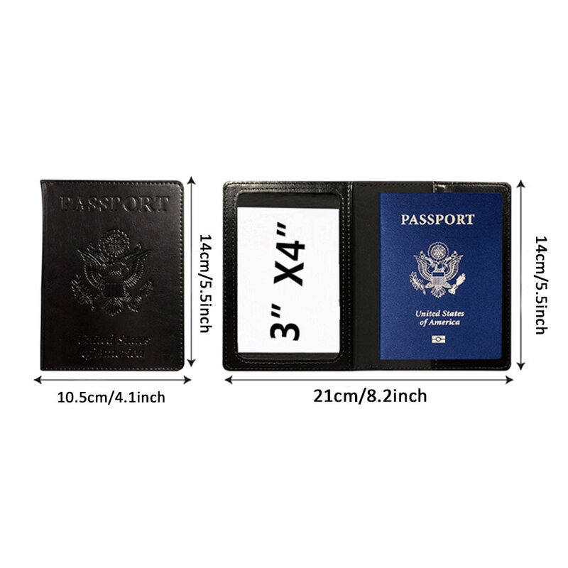 محفظة غطاء حامل جواز السفر ، أساسيات السفر ، حافظة بطاقات جلدية حجب RFID ، إكسسوارات السفر الدولي يجب أن يكون بحمل