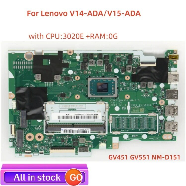 لوحة أم للكمبيوتر المحمول لأجهزة لينوفو ، GV451 GV551 ، من من من من من نوع لينوفو ، fr20s44481 ، CPU 3020E ، 0G ، عمل اختبار