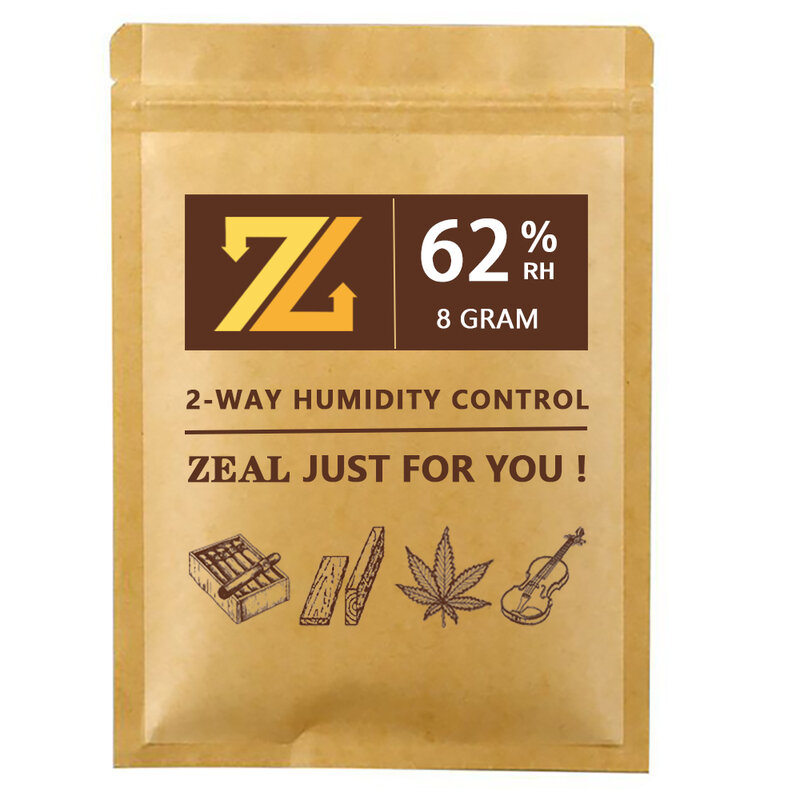ZEALRVB المهنية السيجار الرطوبة التحكم حزمة-الحفاظ على أفضل 62% الرطوبة النسبية للسيجار-8g ، حزمة من 20