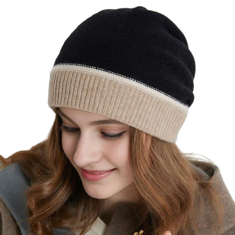 المرأة الربط حماية الأذن كومة محبوك قبعة ، قبعة دافئة ، الخريف ، الشتاء