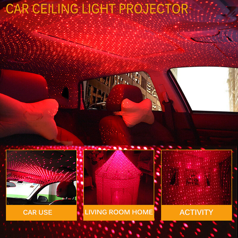 LED صغير سقف السيارة ستار ليلة ضوء العارض ، جو غالاكسي مصباح ، USB الزخرفية ، قابل للتعديل ، سقف السيارات ، غرفة ، السقف ، 1-7 قطعة