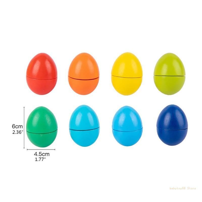 لعبة كبسولات Y4UD مكونة من 8 قطع على شكل بيض وألوان مطابقة للتعلم المبكر للرضع