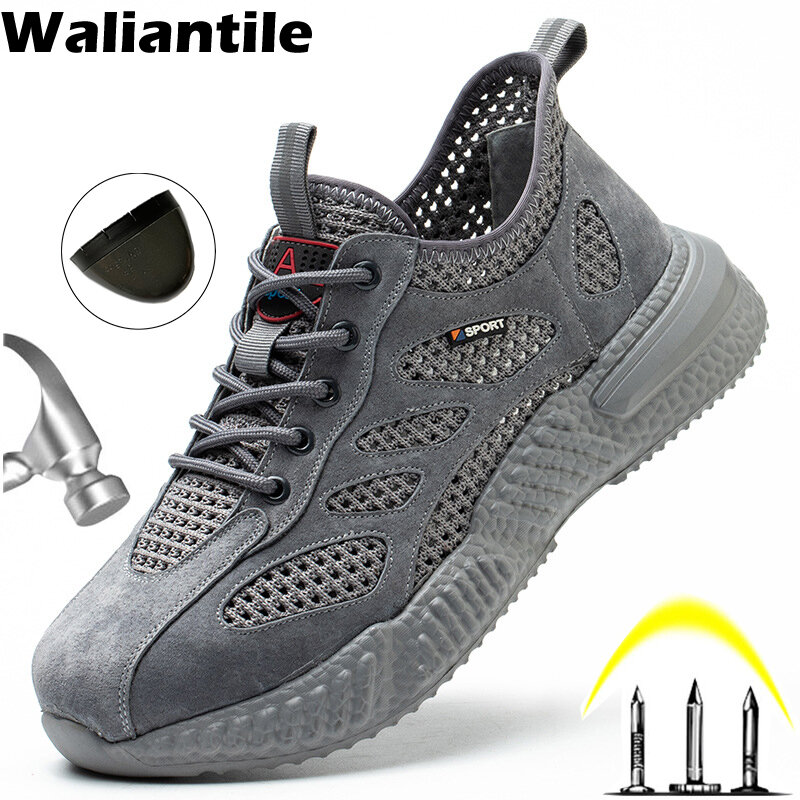 Waliantile-أحذية السلامة للرجال ، أحذية رياضية مقاومة للثقب ، أحذية العمل في البناء ، أحذية إصبع القدم الصلب ، الصيف ، الذكور ،