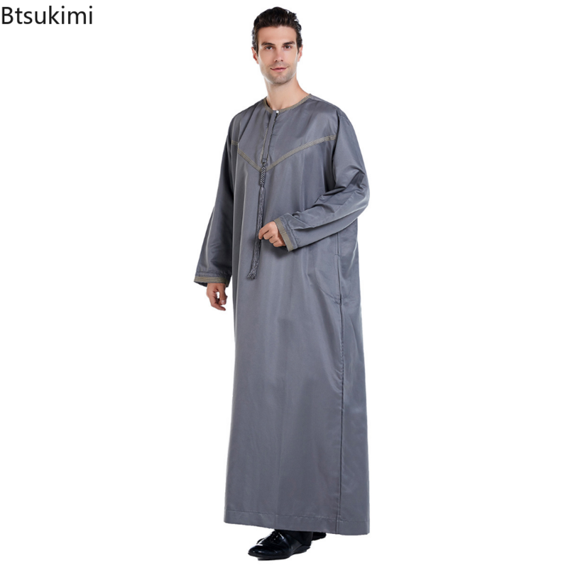 رمضان ملابس رجالية إسلامية جوبا ثوب فستان طويل باكستان دبي العربية الجلابة قفطان عباية الصلاة الإسلامية رداء خدمة العبادة