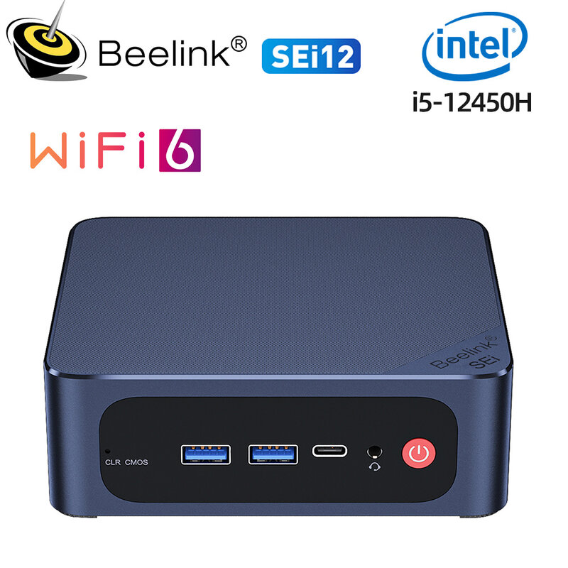 كمبيوتر ألعاب Beelink SEi12, Intel 12 Pro, i5 ، H, Sei 12 Pro, Intel i7, 12650H16G, DDR4, SEi10, 1035G7, MHz, يسد, Wifi6, Type C, 365 P