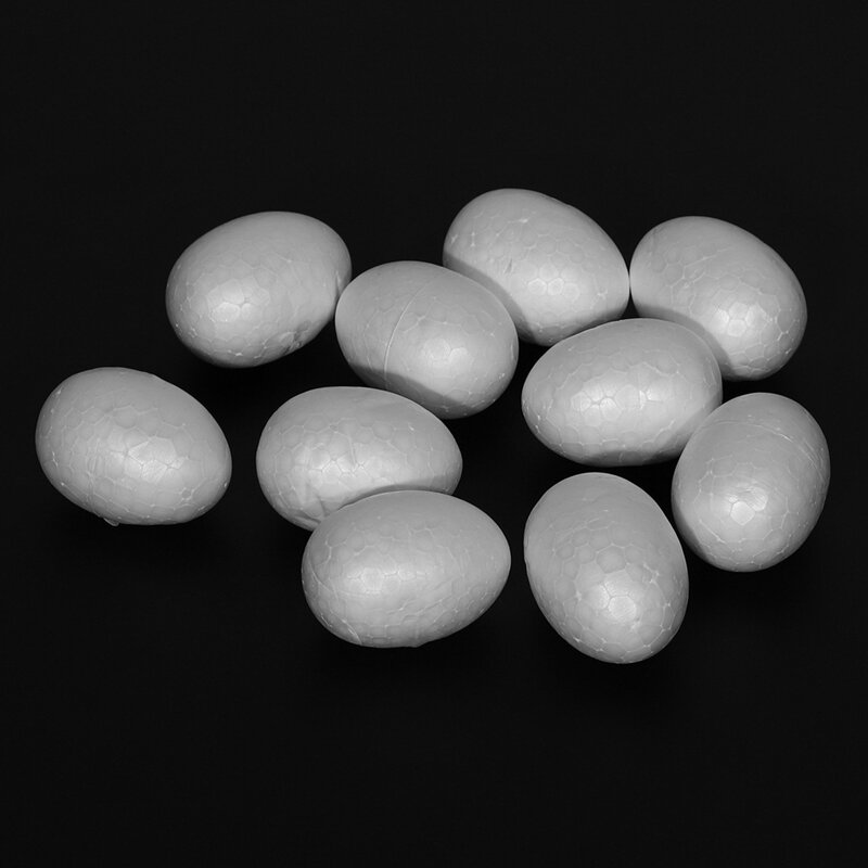 بيض عيد الفصح الأبيض للرسم أو الالتصاق ، بيض الستايروفوم الزخرفية ، 6 سنتيمتر ، 40
