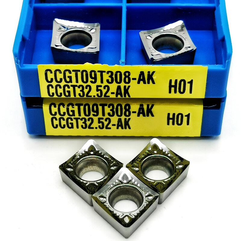 10 قطعة CCGT09T304 CCGT09T308 AK H01 الألومنيوم الخارجي تحول أداة مخرطة تحول إدراج أدوات القطع عالية الجودة باستخدام الحاسب الآلي