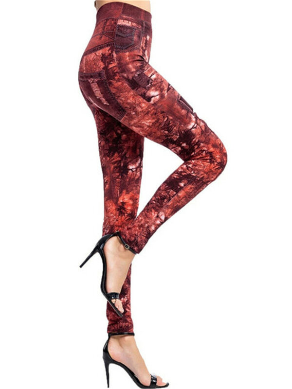 INDJXND Seamless Push Up Gym Clothes Women Tights Leggings Workout Printed Sports Running Pants High Waist Elastic Yoga Trousers