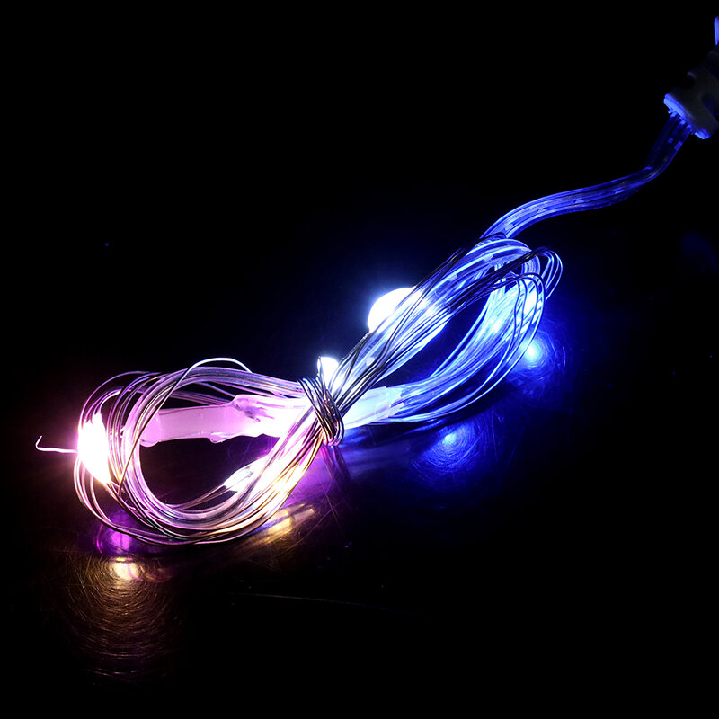 USB LED أسلاك النحاس الفضة سلسلة أضواء ، أضواء الجنية مقاوم للماء لعيد الميلاد ، حفل زفاف الديكور ، ضوء جارلاند ، 1 متر